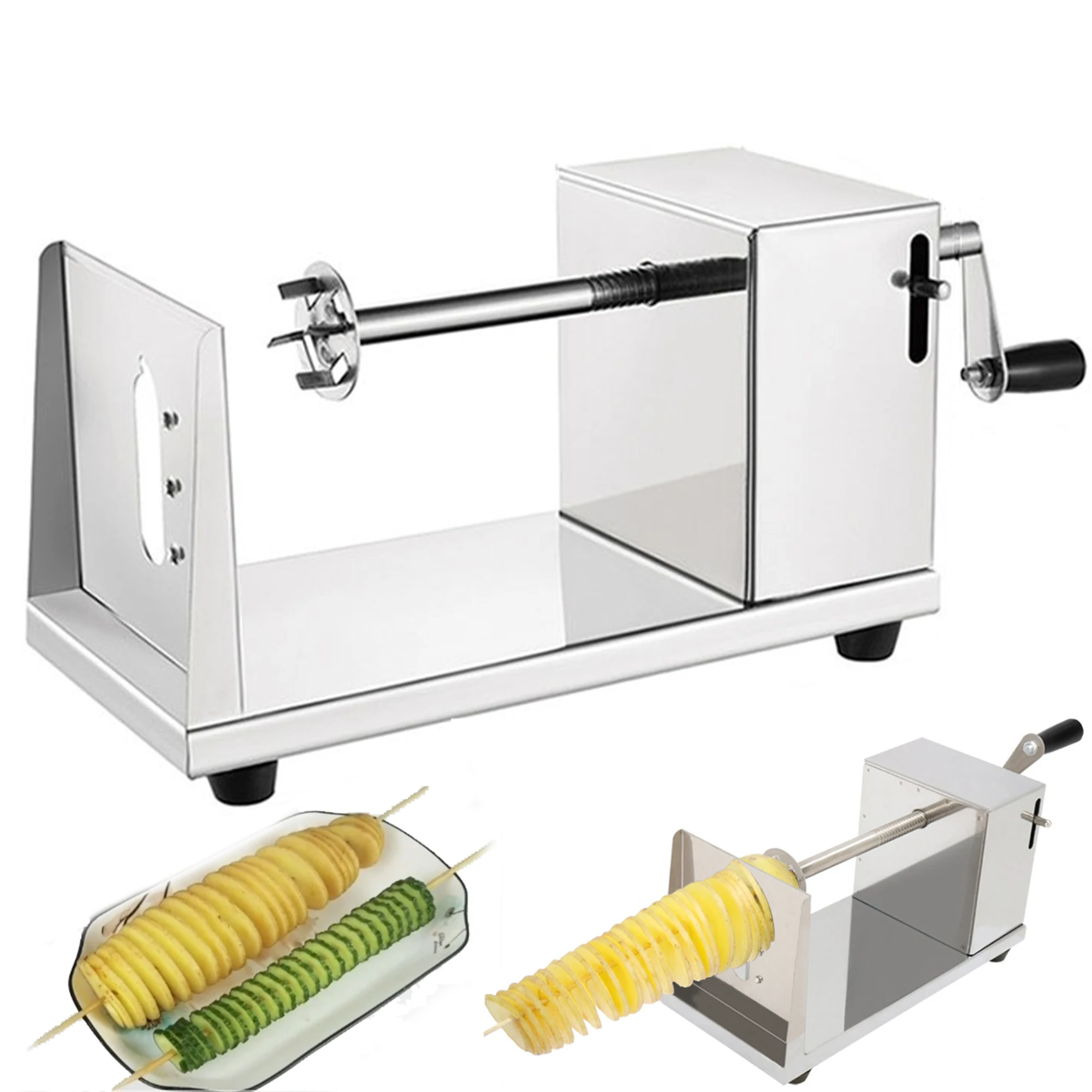 Manual Stainless Steel Cyclone Potato Tower Machine Twisted Potato Slicer Spiral Slicer French Fries