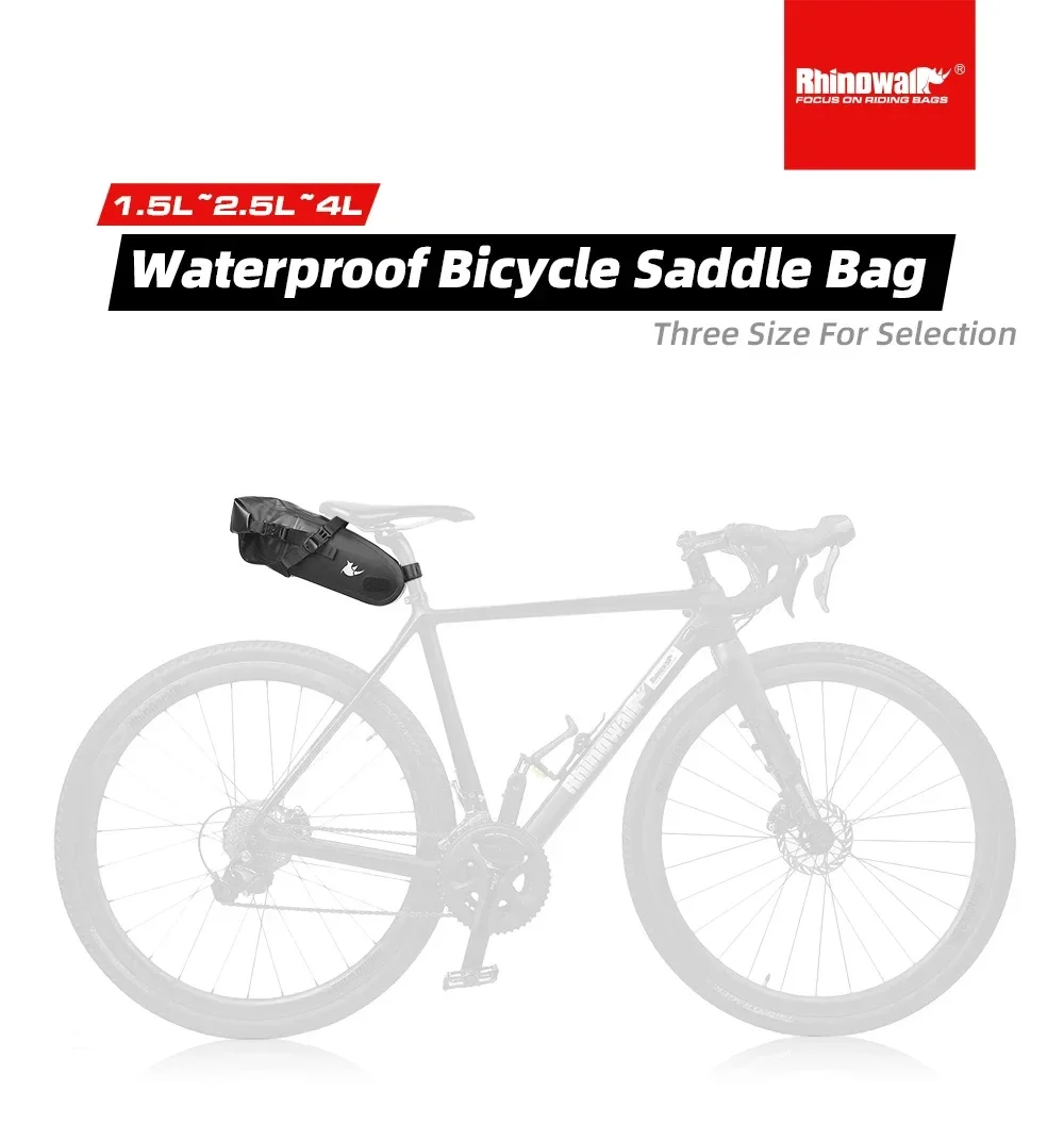 Description Picture 4 of itemRhinowalk Bicycle Saddle Bag Waterproof 1.5L/2.5L/4L Bike Rear Seat Bike Tail Rear Bag Cycling Tail Trunk Pannier Small Luggage