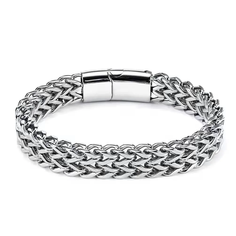 

316L Stainless steel Smooth Cuban Bracelet Men Women High Quality Strong Solid Watch Band Chain Hip Hop Tricycle Jewelry Gift