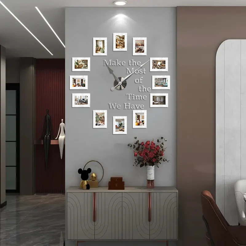 Creative Photo Frame DIY Wall Clock – Modern Decor 6