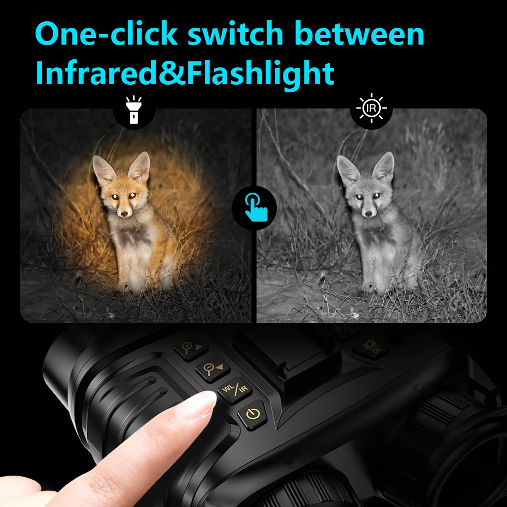 Head&Helmet Mount 4500mAh Rechargeable Night Vision Goggles Full Color Night Vis