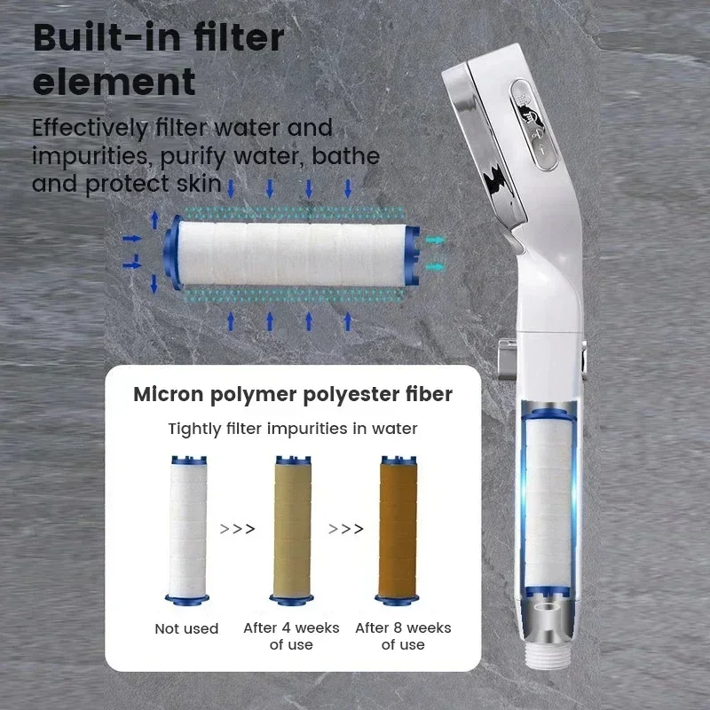 Xiaomi Adjustable Water Massage Sprayer High Pressure Shower Head Water Saving 3-Modes Shower Heads Home Bathroom Accessories 6