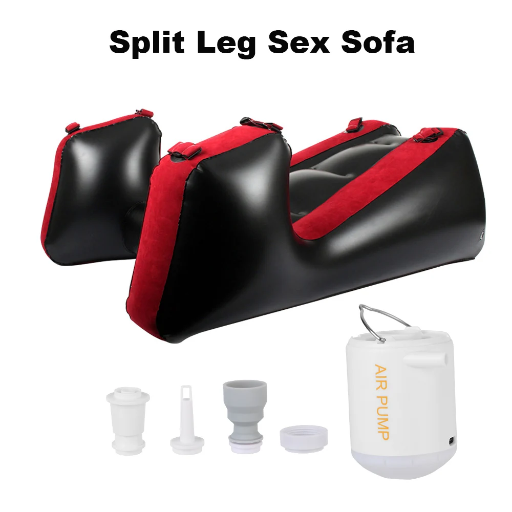 Inflatable Sex Furniture Split Leg Sofa Mat Sex Chair Bed Pillows For Women Vaginal Blowjob Anal Plug 4KPa Portable Inflator sex toys sex chair bed