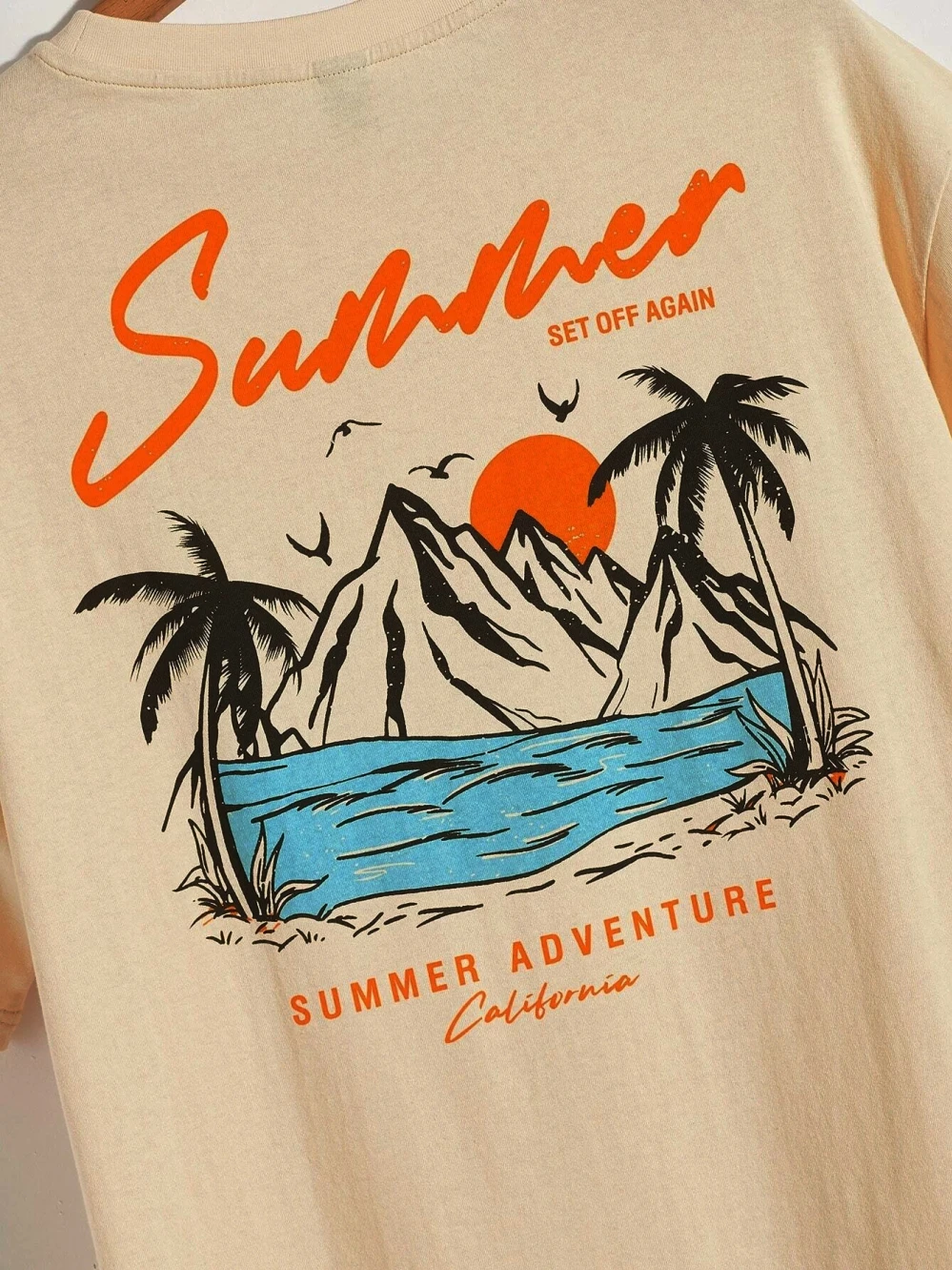 Summer Set Off Again Adventure California Mens T-Shirt Cotton Loose Clothing Fashion Sweat Clothes Oversized Unisex Summer Tops