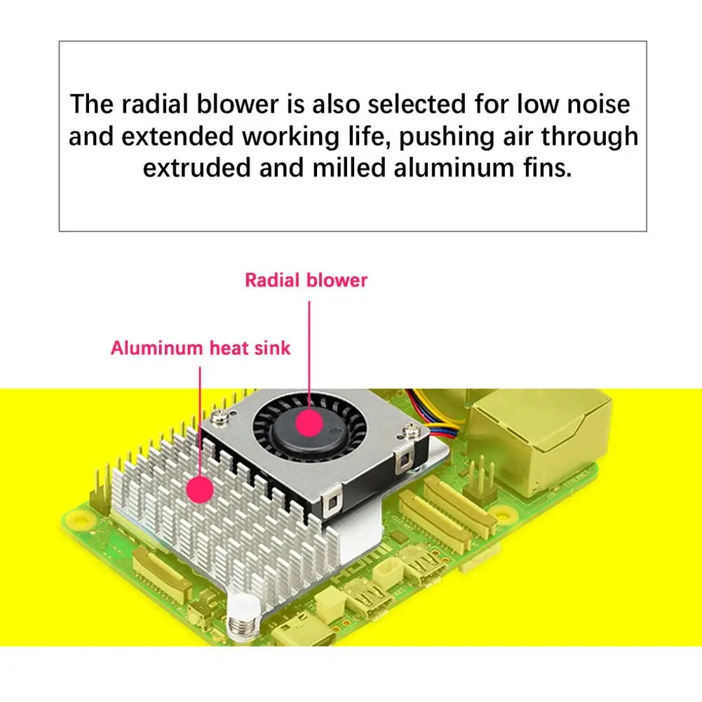

Raspberry Pi 5 Official Fan Metal Heatsink Radiator Active Cooler