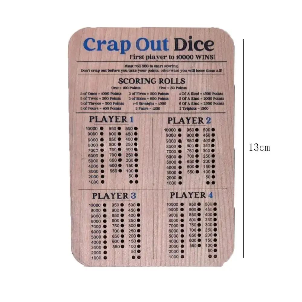 Ebeveyn-çocuk Etkileşimi Ahşap Boklu Zar Puan Tablosu Kare Komik Farkle Zar Tepsisi Puan Pedi Yuvarlak Zar Kurulu Oyunu