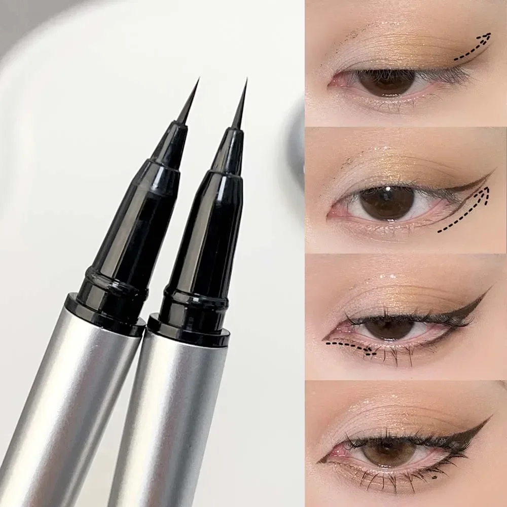 Eye Makeup Tools 2 in 1 Double-ended Lower Eyelash Stamp with Eyeliner DIY Waterproof Eyeliner Seal for Beginner Korean Makeup