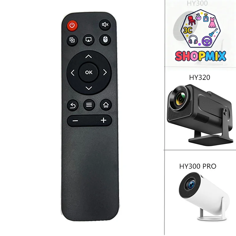 1 adet projektör uzaktan kumandası için HY300 HY320 HY300 PRO projektör taşınabilir kontrol uzaktan evrensel akıllı uzaktan kumanda