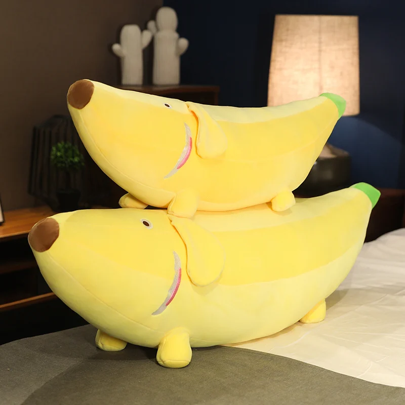 Vintage Peeling Banana Plush Yellow Fruit Stuffed Animal by 