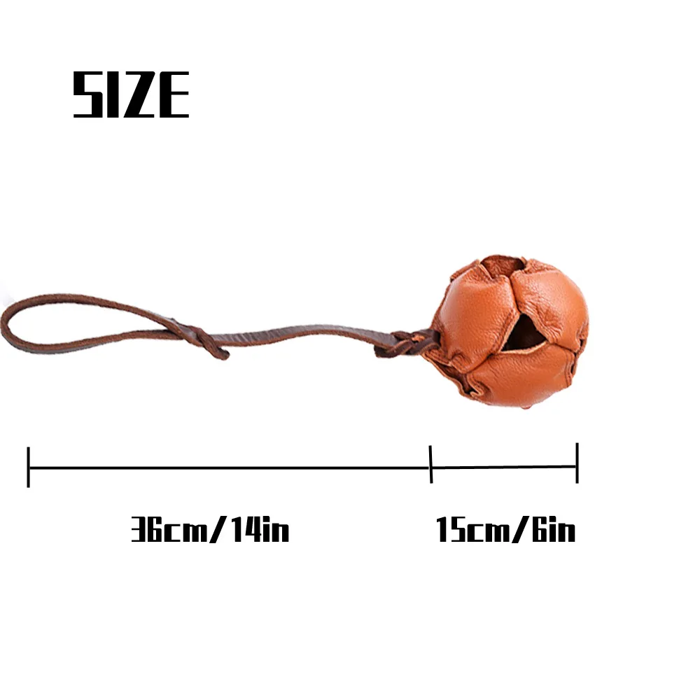 German Shepherd Training Dog Cowhide Ball Biting Ball Pet Toy To Vent Leather Cowhide Bite Stick Dog Toys for Large Dogs