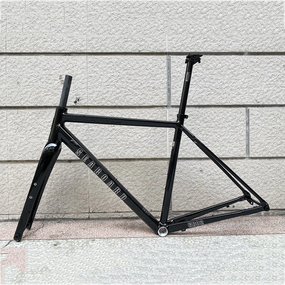 SEABOARD Road Bicycle Frame Gravel Off-Road Disc Brake Aluminum Frame 700C Cylinder Shaft With Carbon Fork Thru Axle 12x142mm