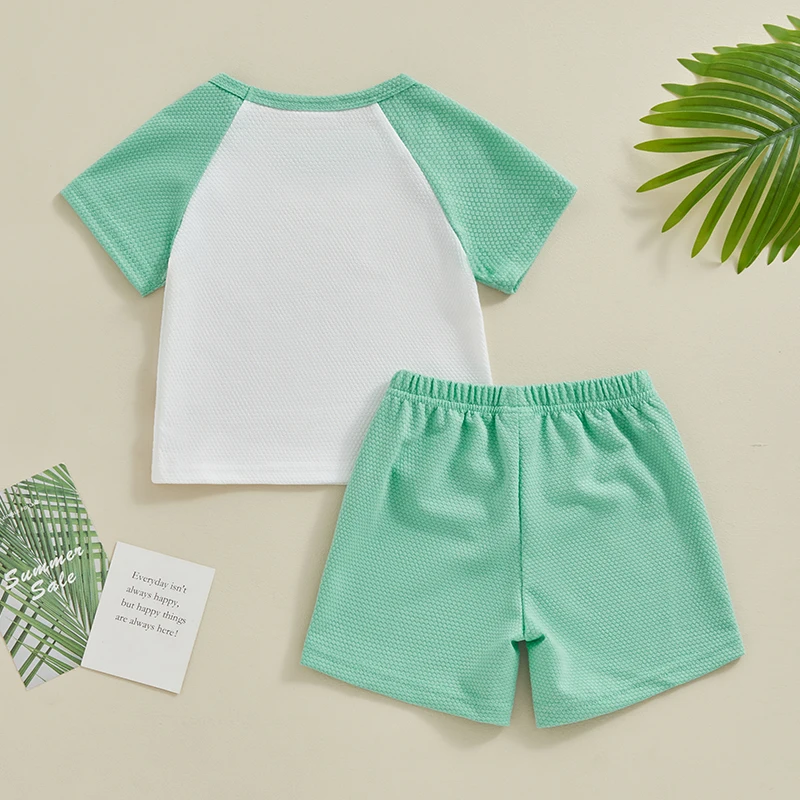 

Toddler Baby Girl Boy Summer Clothes Raglan Short Sleeve Shirt Shorts Set Infant 2Pcs Casual Outfits 9 12 18M 2T 3T