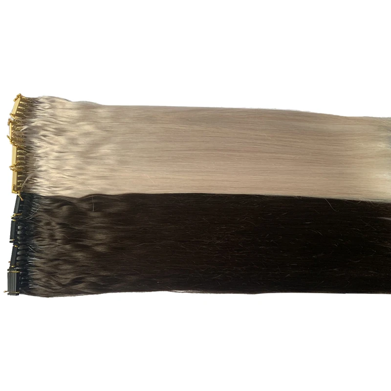 Straight 6D Human Hair Extension 2nd Generation Blonde Hairpeice 5 Rows 20pcs/Set Invisible Tiny Loop For Salon Hair Extension