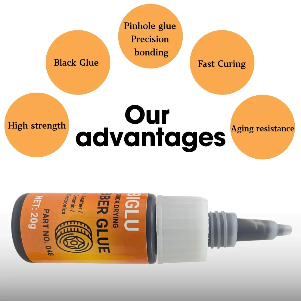 20g Instant Tire Repair Black Glue Liquid Strong Rubber Wear-resistant Non-corrosive Adhesive Instant Bond Leather 2