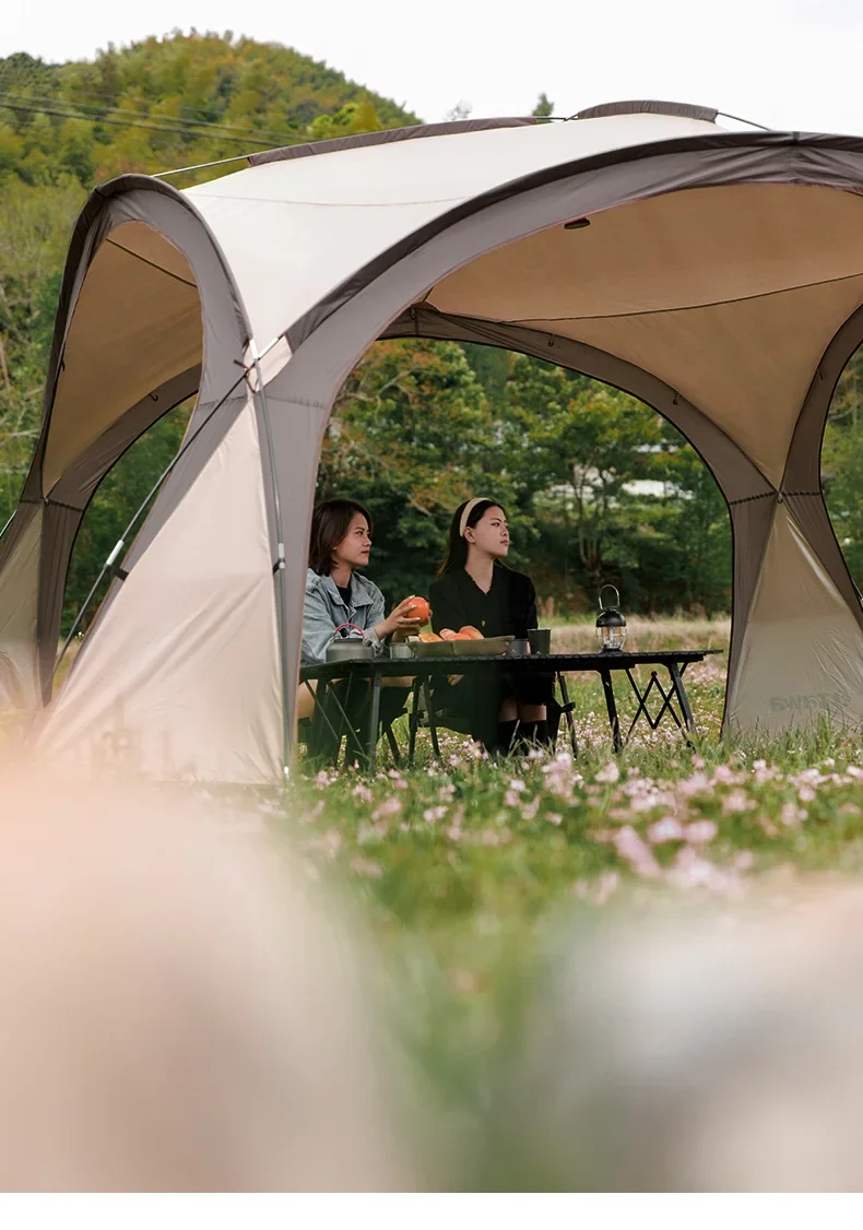 Mighty Dome Tent For Eight To Ten With Silver Coated Fabric Sun Shield
