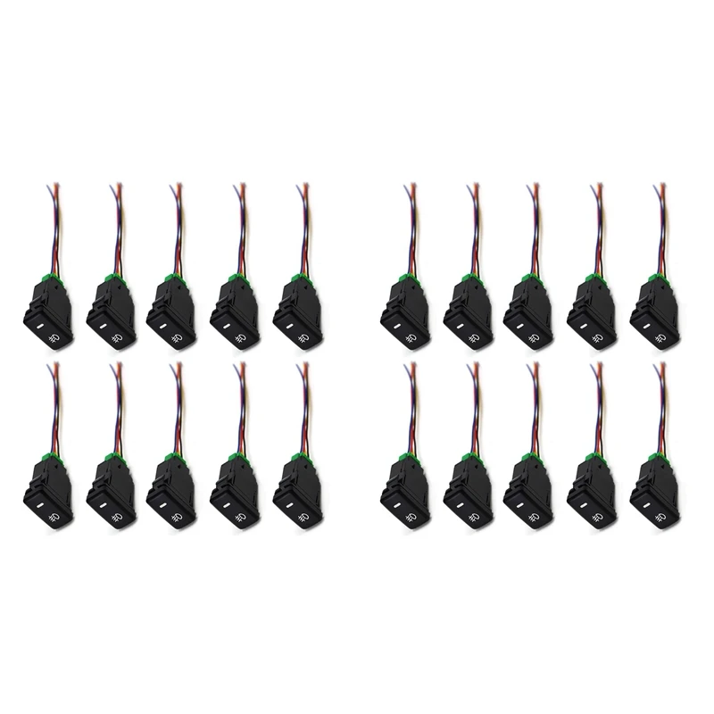 

20X Auto Retrofit Switch Waterproof Toggle Switch Fog Lamp Switch With 4 Line For Toyota Lexus White Light