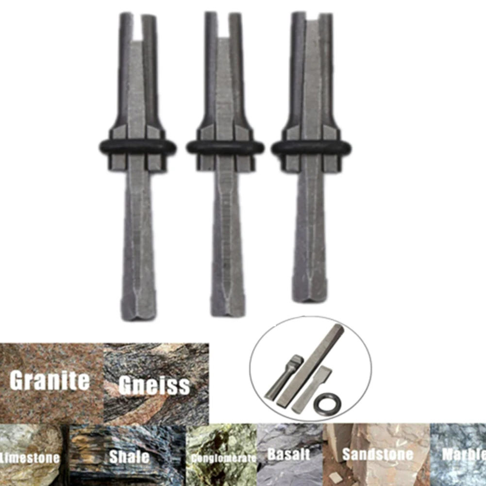 

3Pcs/Set Stone Splitter Stone Expansion Tool Heavy Duty Plug Wedge & Feather Shims For Granite/Marble Separator Hand Tool