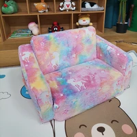 Kids Couch Fold Out Kid Sofa Chair Toddler Convertible Sofa to Lounger Pull Out Couch Glow in The Dark Sofa Chair for Boys Girls 3