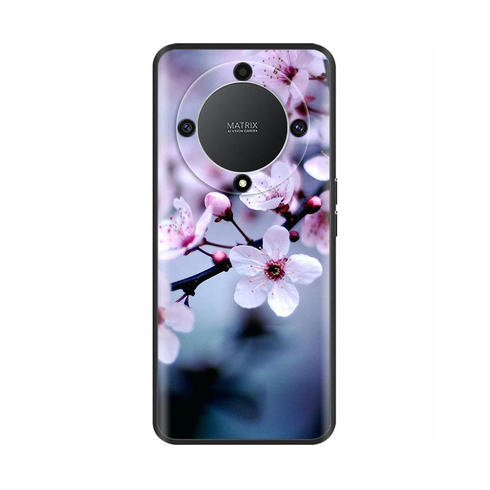 Elegant Floral Silicone Case for Honor X9a - 6.67 Protective Phone Cover