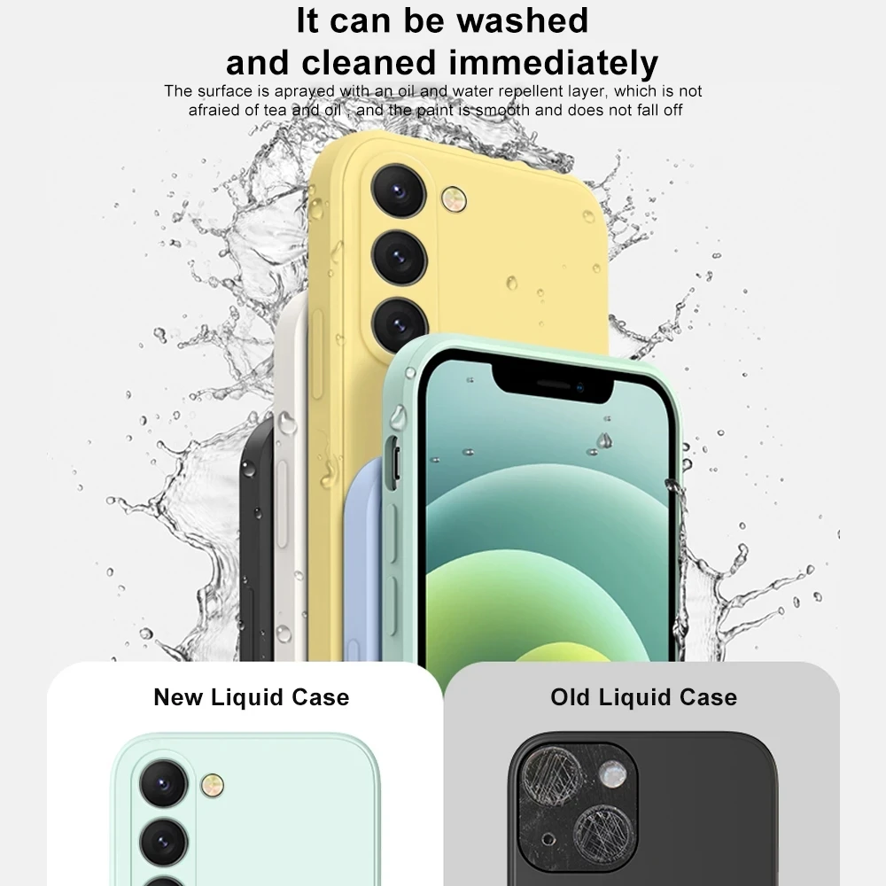 S23 s22 ultra plus caso quadrado líquido silicone caso de telefone para samsung galaxy s23 s22 ultra plus s23plus s23ultra capa traseira macia_voghion.com