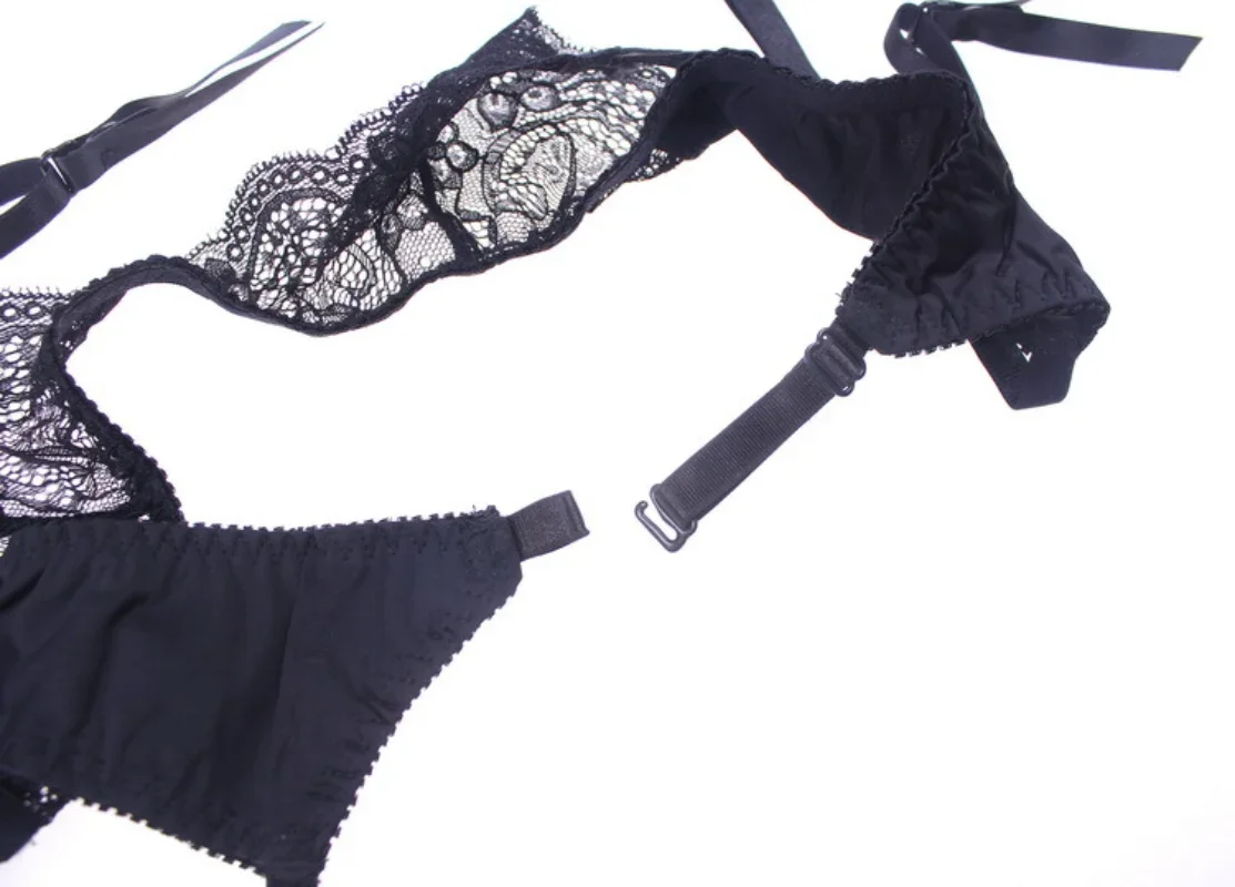 Women Sexy Lingerie Plus Size Lace Garter Suspenders Transparent Underwear Adjustable Double Breasted Waist Belt for Stockings lace garter belt garter belt
