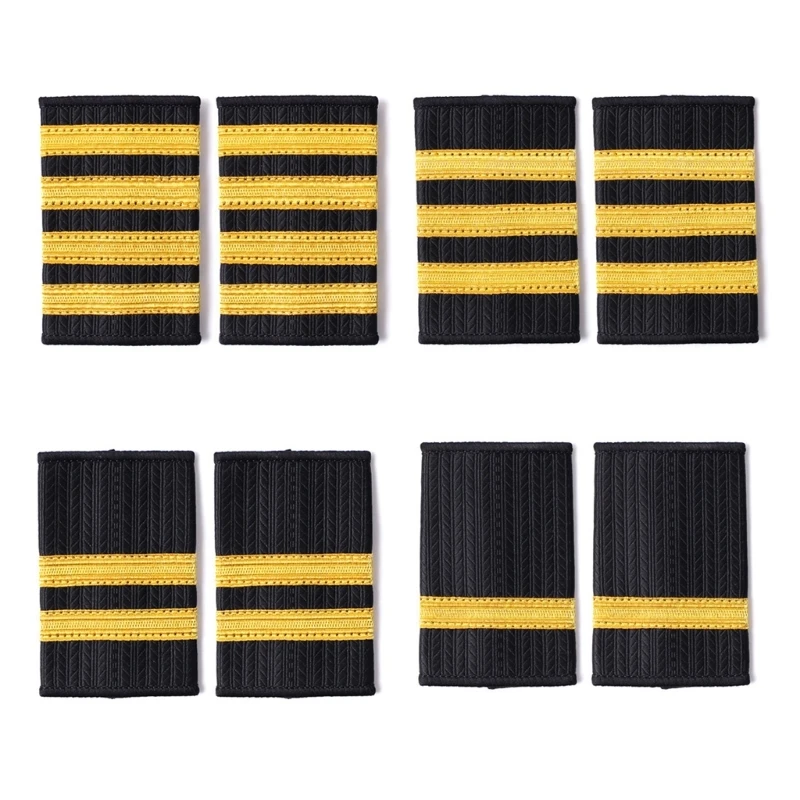 Captain Epaulettes Stripes Shoulder Accessory for Uniforms Drama Play Shoulder Board Jewelry