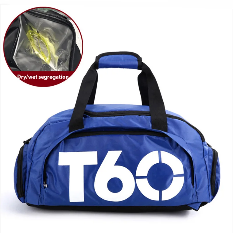 Gym Waterproof Nylon Handheld Sports Bag Large Capacity Dry Wet Separation Bag For Yoga Fitness Outdoor Tennis Training Sports