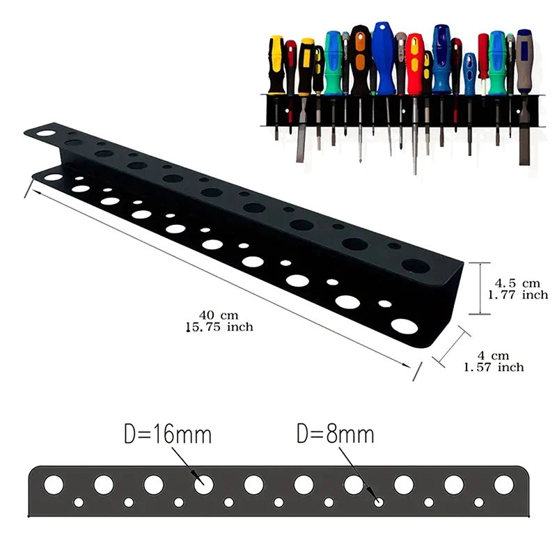 Screw Organizer Wall Mount Heavy Duty Screwdriver Storage Rack Storage Organizer Rack Pliers Holder Tool Screwdriver Tool