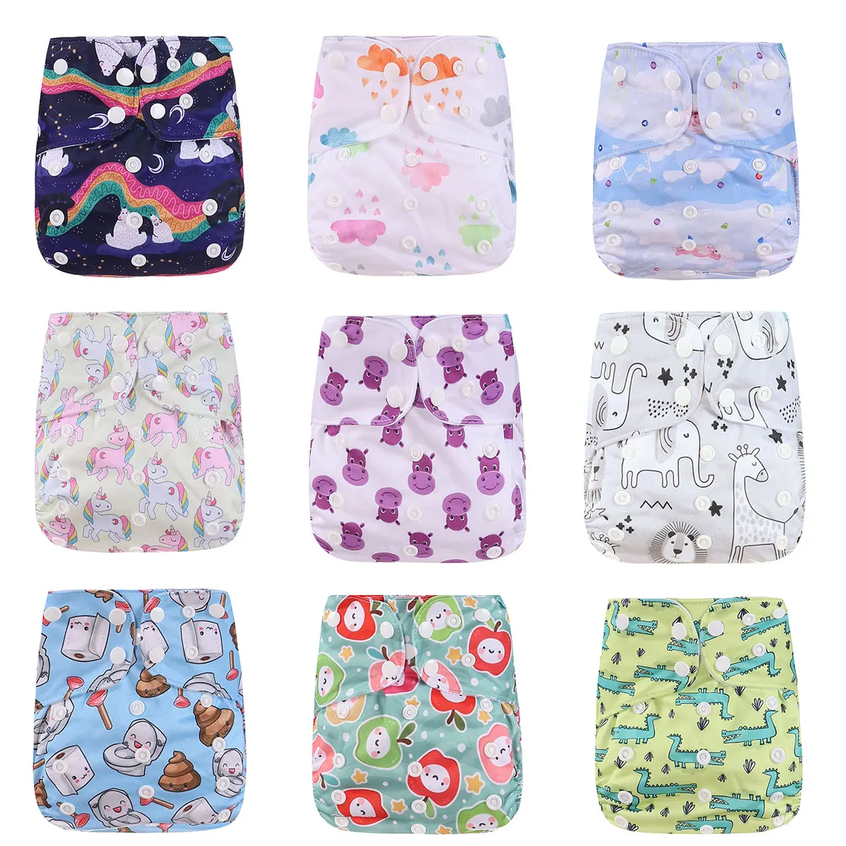 

Happyflute 2023 10Pcs Diapers +10Pcs Inserts Random Baby Diapers Gift Set Reusable Baby Cloth Diaper Ecological Cloth Diaper
