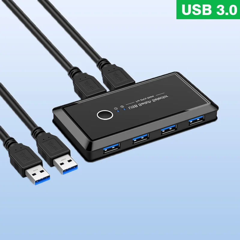 USB Switch KVM Selector USB 3.0 2.0 Switcher 2 PC Port Sharing 4PCS 3PCS 2PCS Devices for Keyboard Mouse Printer Monitor Hub