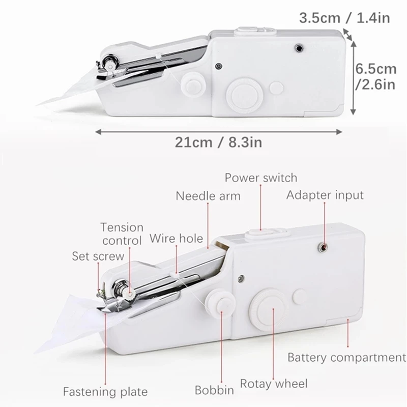 Hand Held Electric MINI Sewing Machine Household Stitch Clothes Sew needlework Set Portable Manual Sewing Machine Handwork Tools