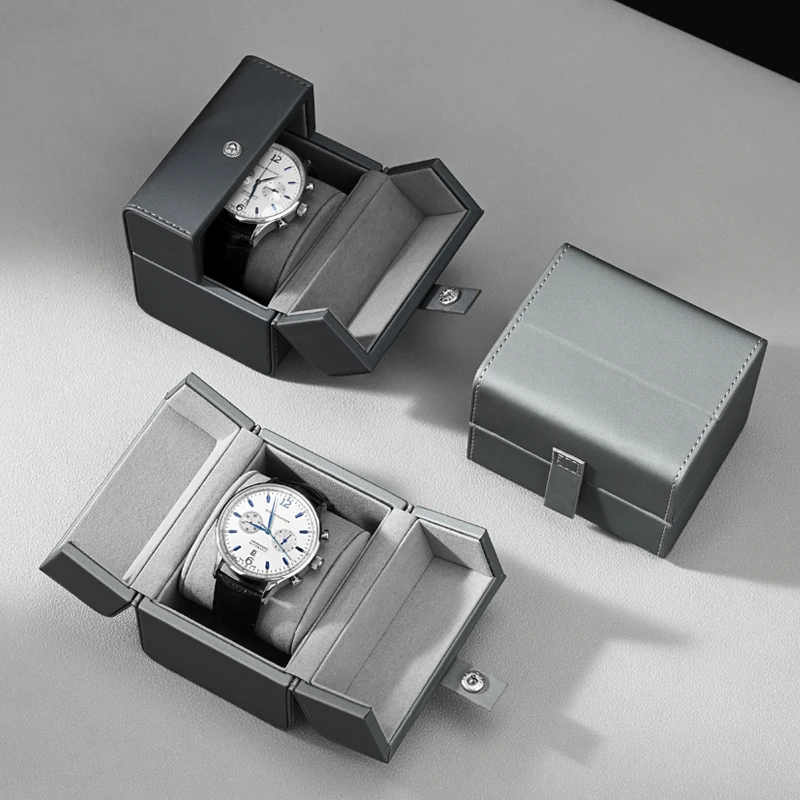 MISHITU Leather Gift Single Organizer Display Double Opening And Closing Design Watch Case Storage Box_voghion.com