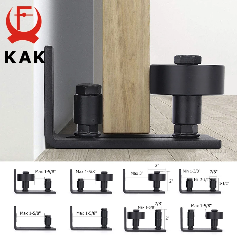KAK 8 in 1 Adjustable Door Roller Black Window Roller Sliding Door Slides Rails Barn Floor Guide Flush Design Hardware
