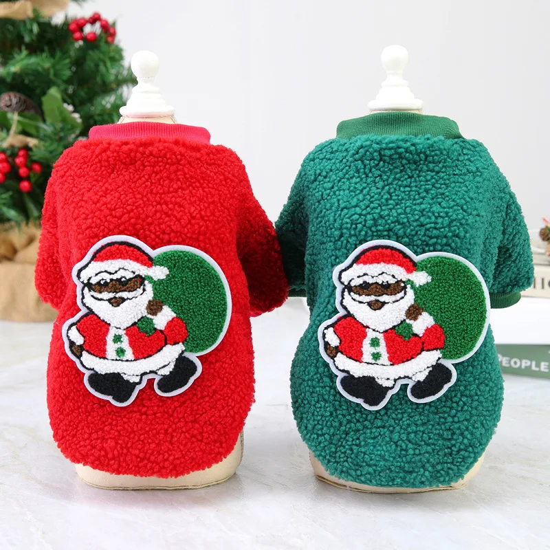 Christmas Dog Halloween Costumes Hoodies Cold Weather Winter Coat Reindeer Design Sweater Small Dogs Cats