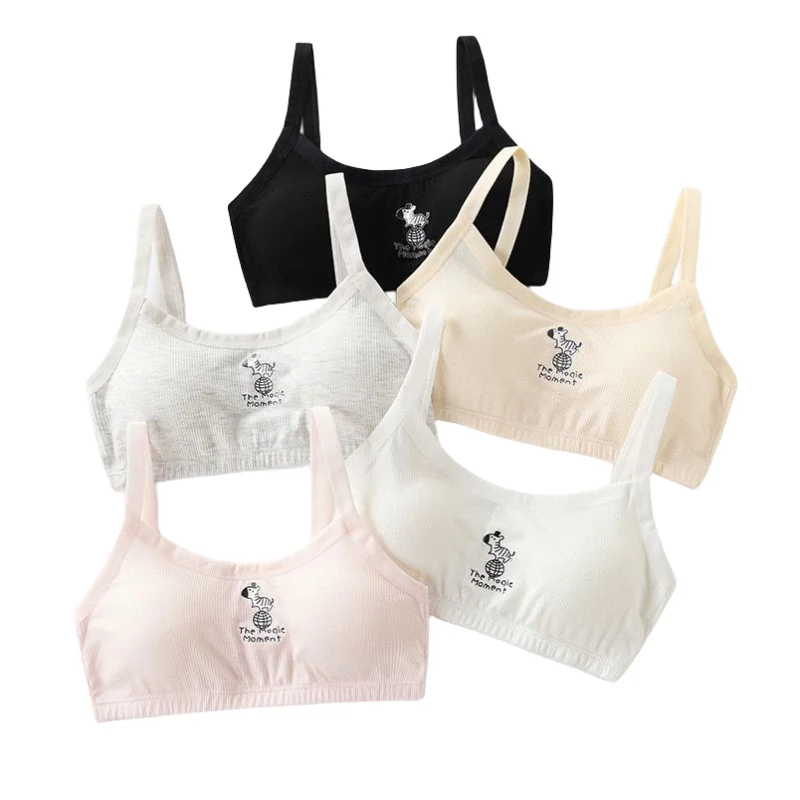 

5pcs Teenage Bra Girl Vest Cotton Teen Girls's Sports Lingerie Adolescente Kids Underwear Training Bras 8-16Years