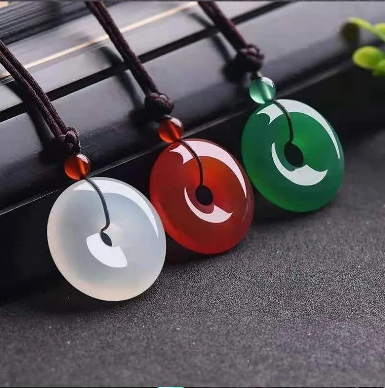 

Natural Colorful Jade Donut Pendant Necklace Women Healing Gemstone Fine Jewelry Genuine Myanmar Jadeite Doughnut Charm Necklace