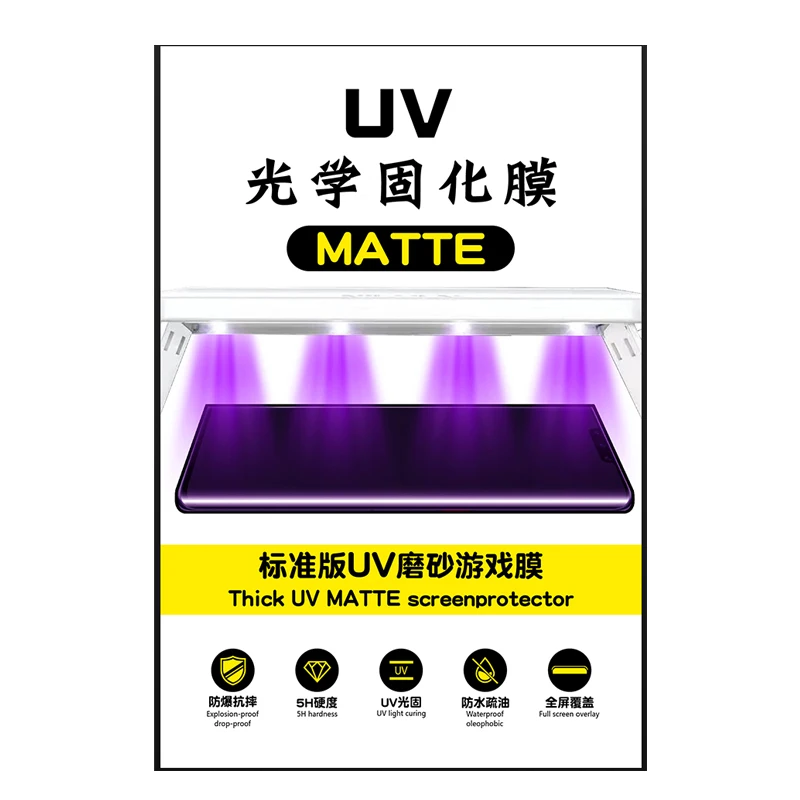 휴대폰 광학 UV 보호 필름, 방폭 프라이버시 경화 필름, UV 하이드로겔 보호 필름, 플로터 기계용 강화 유리