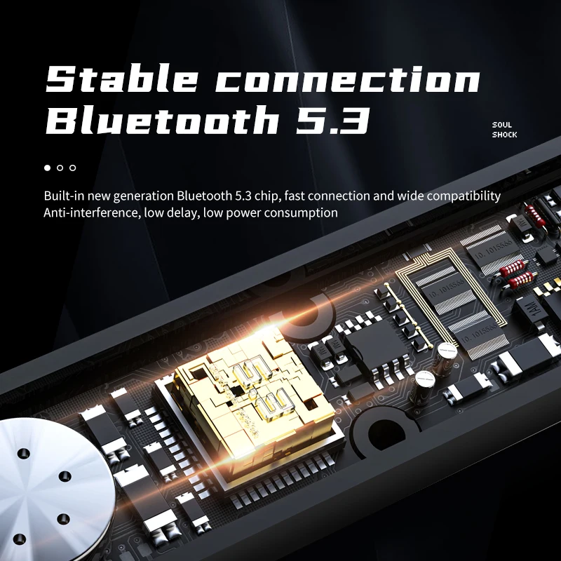 Wireless Bluetooth Digital Display Headset Bluetooth 5.3 Headset Sports HIFI Dual Noise Reduction Low Latency Earphone 3