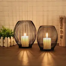 Nowy styl owalny Candlestisk proste świeczniki wystrój na stół Party w stylu Vintage wystrój domu żyrandol 1/3 sztuk zestaw świecznik