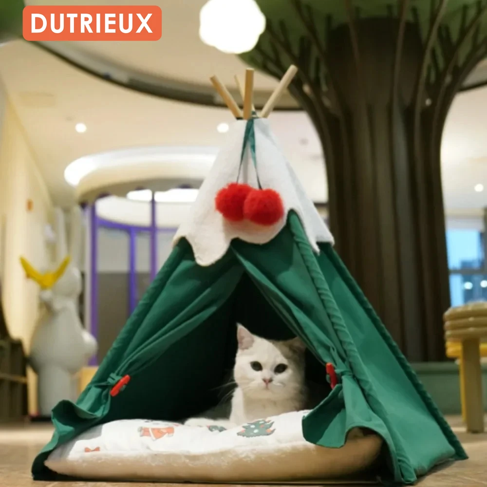 

New Christmas Tree Semi Enclosed Pet Supplies Kitten Tent Kitten Warm Nest Puppy Bed Cat Beds Dog Bed Cat House Pets Beds