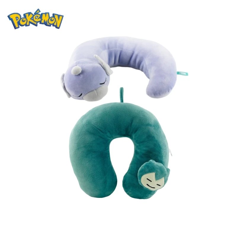 28/30cm Cute Anime Pokemon U Neck Pillow Cartoon Figure Dratini Snorlax Plush Stuffed Toys Cushion Kawaii Soft Christmas Gifts 10 14cm pokemon stuffed plush toys pikachu gengar umbreon sylveon snorlax cartoon anime figure cute dolls key pendant baby gifts