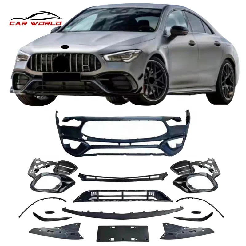 

Best sell car modified parts for Mercedes-Benz W118 CLA change CLA45 body kit front bumper grille rear lip spoiler wing muffler