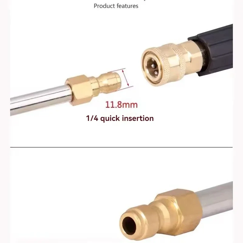1/4 "quick connector for metal spray gun cleaning rod metric thread car wash machine water gun cleaning tool 5