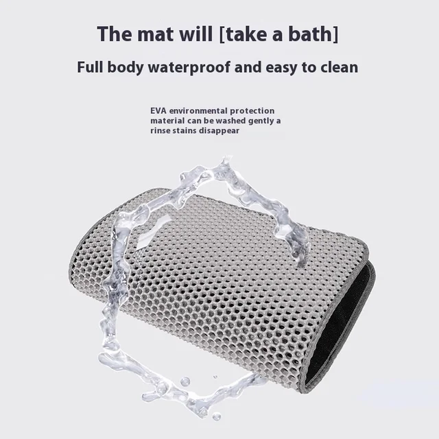 Large Waterproof Double Layer Cat Litter Mat Non-Slip Washable Pet Litter Box Mat Durable Sand Trapper Easy Clean Cat Toilet Mat 5