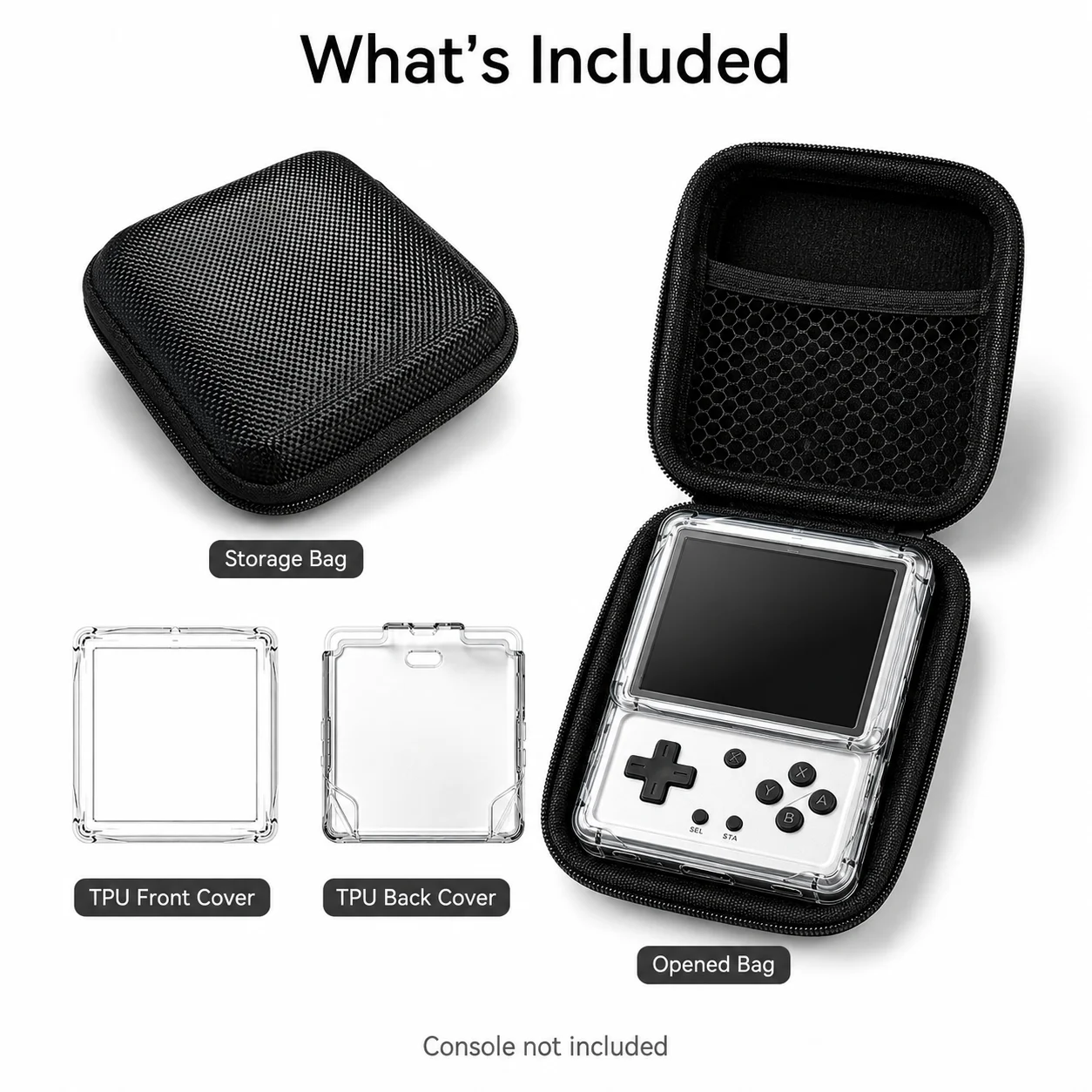 Universal Protective Kit: Soft TPU Case and Portable Handheld Storage Bag Combo