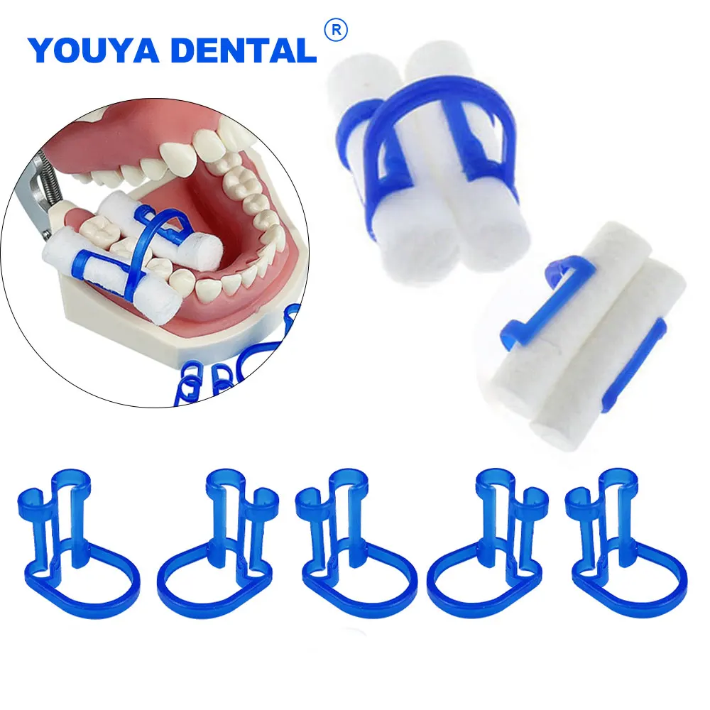20Pcs Orthodontic Dental Cotton Roll Clip Ortho Plastic Blue Isolator