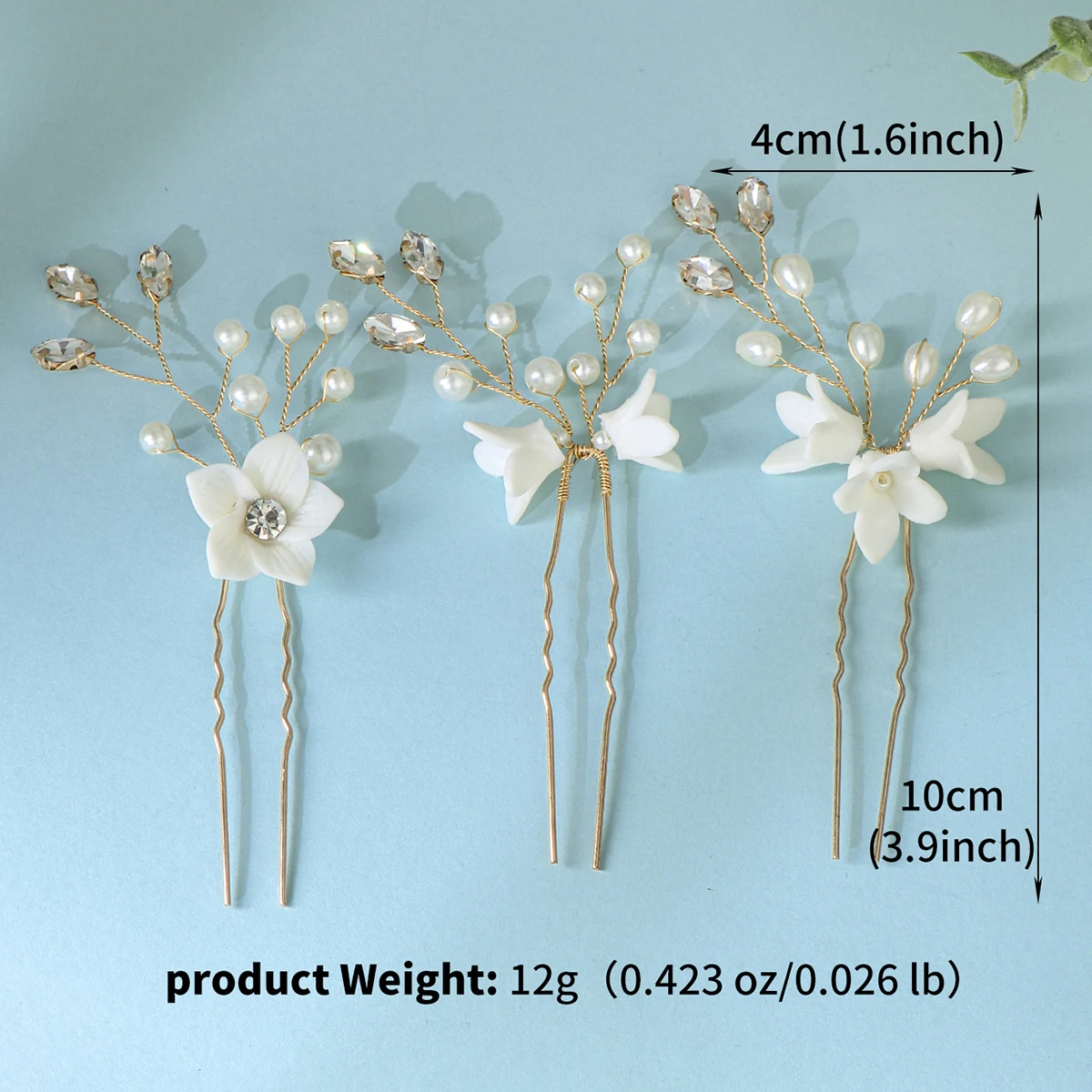 3PK/Set Mode Handgemachte Harz Blume Haarnadel Perle Perlen Braut Haar Clip Hochzeit Haar Zubehör Urlaub Party Geschenke – Detail 1