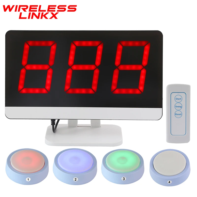 Quiz Answer Game Buzzer System 4 Color States 3 Answer Modes for Classroom Competition Family Games Buzzer