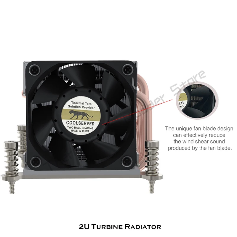 Cpu Água Refrigeração Radiador Heat Pipe Universal 2u Servidor Mute Cooler para Lga115x 2011 Amd Am3 4pin Pwm 6800rpm - Imagem 2