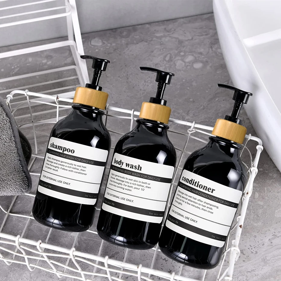 Dispenser Shampoo Da Doccia 3 In 1 - Senza Trapano, Etichette Impermeabili, Per Bagno E Cucina